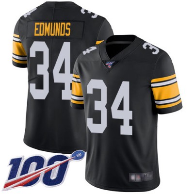 Nike Pittsburgh Steelers #34 Terrell Edmunds Black Alternate Men's Stitched NFL 100th Season Vapor Limited Jersey Men's